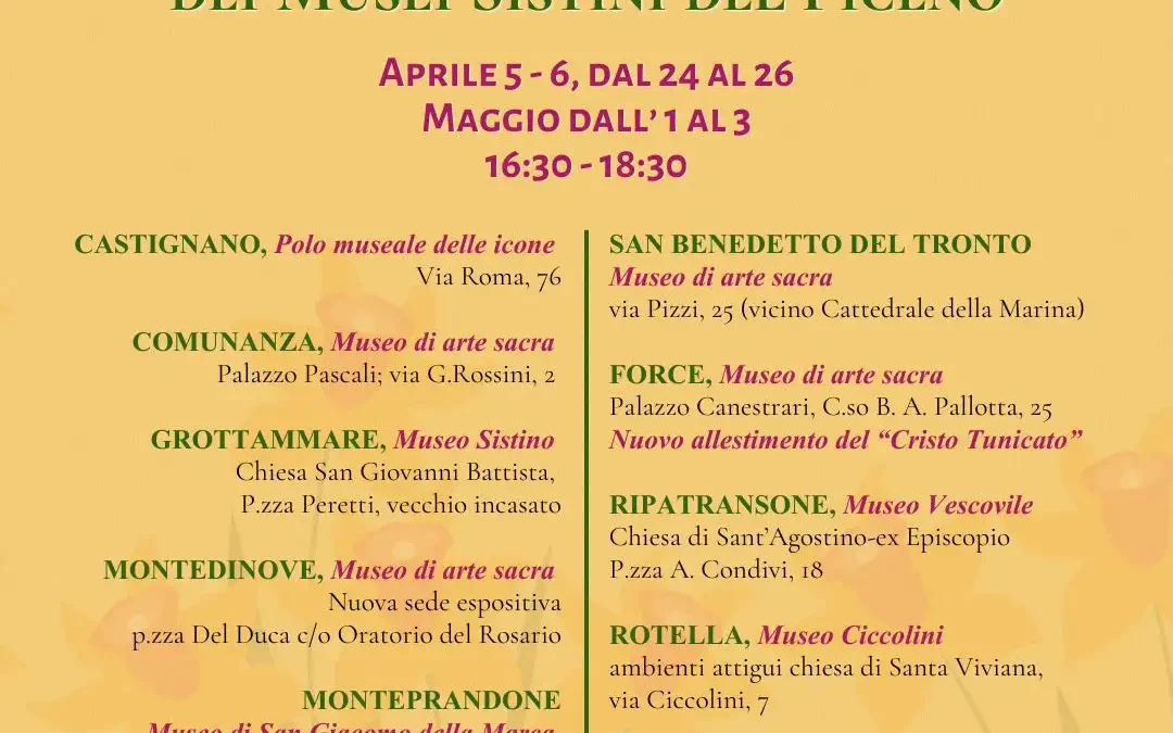Aperture di primavera dei Musei Sistini del Piceno